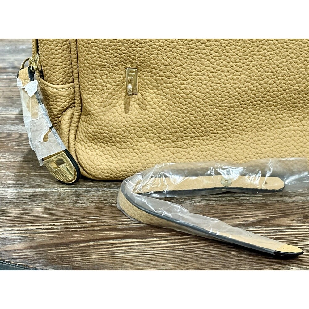 La Terre Golden Tan Vegan Leather Backpack Purse - NWT - Picture 7 of 15